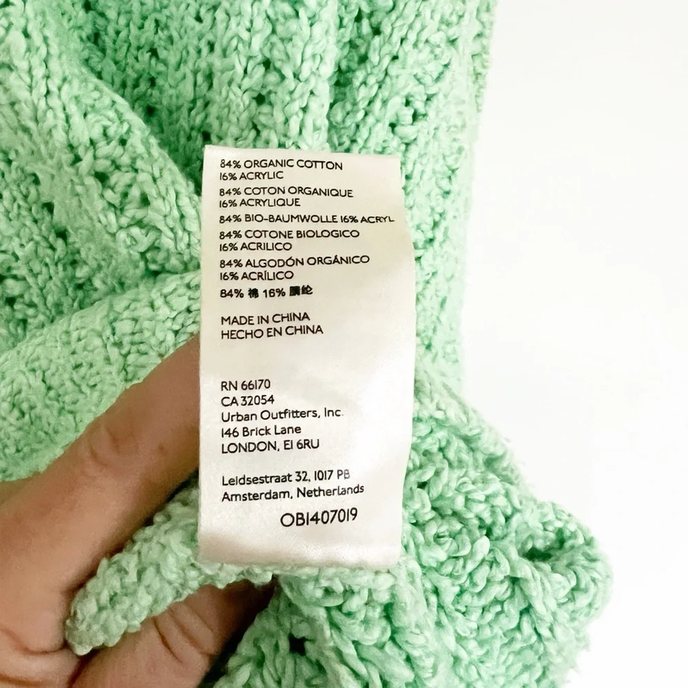 Free People Care FP Ella Oversized Turtleneck Tunic Sweater in Mint Green Large - Picture 5 of 6